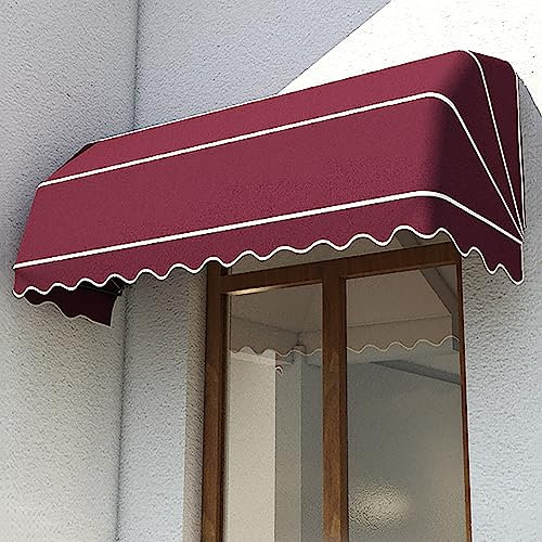 Faltbarer Sonnenschutz für den Außenbereich, einziehbar, französisch, gebogen, für Café, Restaurant, Straßengeschäft, UV-Schutz, Regen und Schnee, 150 x 60 x 60 cm, Rot