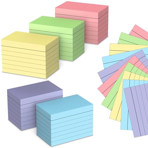 1000PCS Karteikarten Set, A8 Linierte Lernkarten in der praktischen Lernbox, vokabelkasten Karteikarte für Englisch Vokabeln, Formeln und Notizen