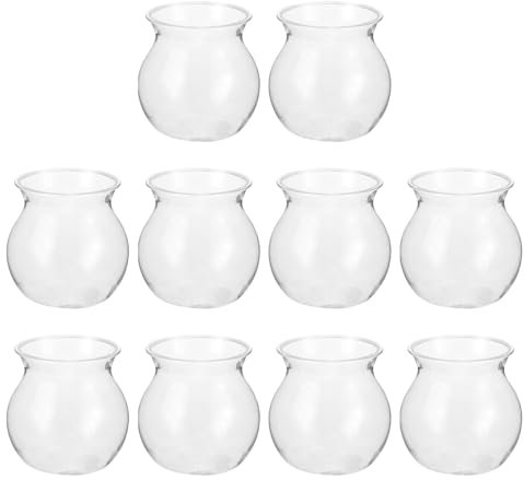 Veemoon 10pièces Vaisseau De Plantes Transparent pour Succulentes Pot De Décoration De Bureau Et Hydroponique