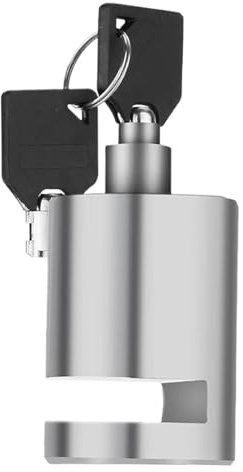 Candado de freno de disco con alarma, resistente al agua, candado portátil para bicicleta de montaña, (diseño), accesorios de motocicleta ideales para exteriores, 1.73 x 1.22 pulgadas o uso