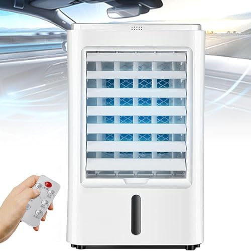 Enfriador De Aire Evaporativo Para Auto, Ventilador 4 En 1 Con Control Remoto Y 4 Paquetes De Hielo, Aire Acondicionado Para Rv Con 3 Velocidades Para Camioneta, SUV Y Camper.,12V