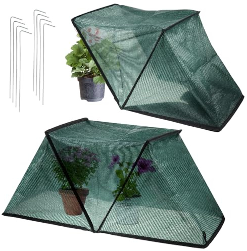 CIEOVO Gartenpflanzen-Schattenzelt, faltbar, Hochbeete, Pflanzenschutz, Sonnenschutztuch mit Heringen, Pflanzenschutz, UV-beständig, Schattennetz, Pflanzenkäfige für Outdoor-Pflanzen, 82,5 x 33 x 39,9