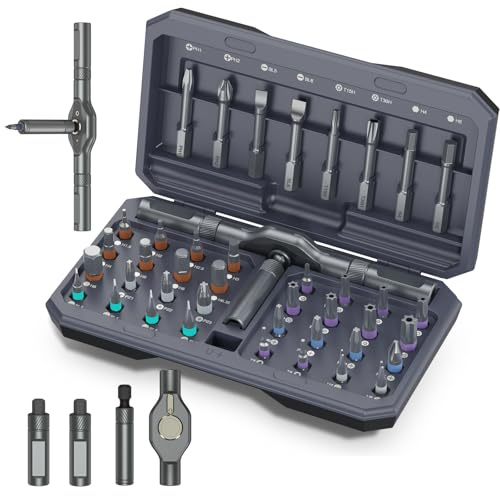 42-in-1 Magnetic Screwdriver Set, Ankilo Screwdriver Set, Ratcheting Screw Driver Set with 40 Bits & Rotatable Handle, Repair Tool Kit for Christmas Gifts, Bicycle, Furniture, Home & DIY