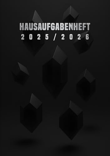 Hausaufgabenheft 2025/2026 Schwarz mit Datum: Schülerkalender für Grundschule und Gymnasium, Der Schulplaner für Jungen und Mädchen, Hausaufgabenplaner DIN A5