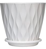Namzi Lot de 2 maniques en résine et plastique - Style nordique simple - Blanc épais - Grand pot de fleurs vert - 15 x 13,5 cm