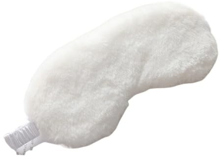 Leichte, bequeme Schlafmaske, superweich, verstellbar, Kaninchen, Plüsch-Augenmasken zum Schlafen, Schichten, Arbeit, Nickerchen, für Männer und Frauen (weiß)