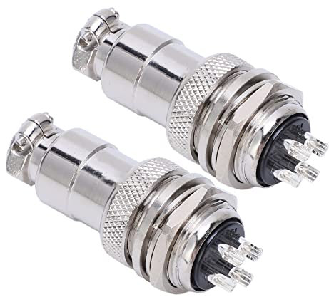 Walfront 2 PCS Connettore per Presa Aeronautica Connettore in Lega di Zinco Aeronautico in Rame Placcato in Argento con Adattatore Elettronico per Comunicazioni Stabile Impermeabile (#3)