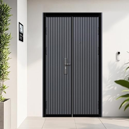 Zanzariere Magnetiche per Porte Finestre 77 x 238 cm Nessun Attrezzo Richiesto Tenda Magnetica Zanzariera Porta Facile da Installare per Porte da Balcone/Cantine/Terrazze, Nero