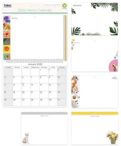 PaulStore 2026 Monthly Memo Board Wall Calendar Family Organiser Shopping List Pad & Pen Random (2026)
