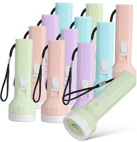 BESPORTBLE 12 Linternas Portátiles de Plástico LED de Alto Brillo y Modos Ajustables para Camping y Viajes, Linternas Pequeñas y Prácticas para Exteriores