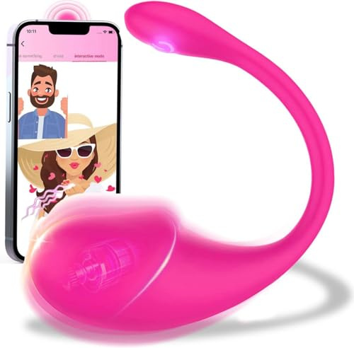 APP Vibrador juguetes eróticos para pareja sexuales con 9 Modos Vibradorador Mujer Juguetes Sexuales Vibradores Sex Toys Portátil Consolador con Vibración Bolas Chinas (Rojo)