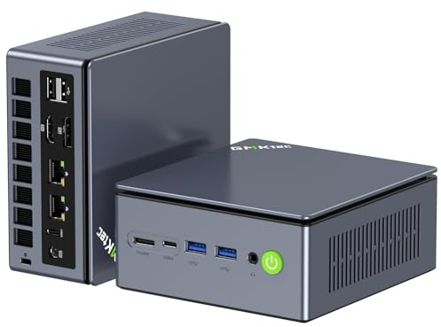 GMKtec Mini PC Ryzen 7 PRO 6850U (8K/16T, bis 4,7 GHz), Dual 2,5G LAN, Quad-Display, 16 GB DDR5 + 512 GB PCIe 3.0 SSD, M7 Ultra Gaming Mini PC mit AMD Radeon 680M, Oculink, USB4, HDMI 2.1,USB-C