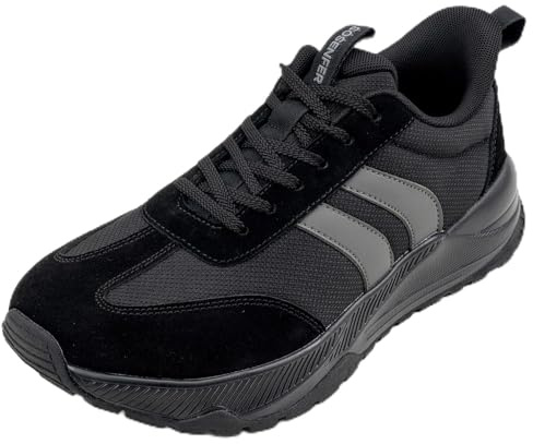 Sosenfer vandringsskor herr breda halkfria utomhus vandringsskor lätta breda andningsbara traillöparskor vandringsskor bekväma promenadskor sneakers, svart, 43 EU bred
