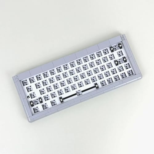 KIT ADAM Custom Mechanische Tastatur, 60% Layout, Brick Build Kunststoffgehäuse, Hot-Swap PCB, RGB-Unterbodenbeleuchtung, USB-C Anschluss, Gaming und Büro (Base Kit (no Switches and Keycaps) Grey)