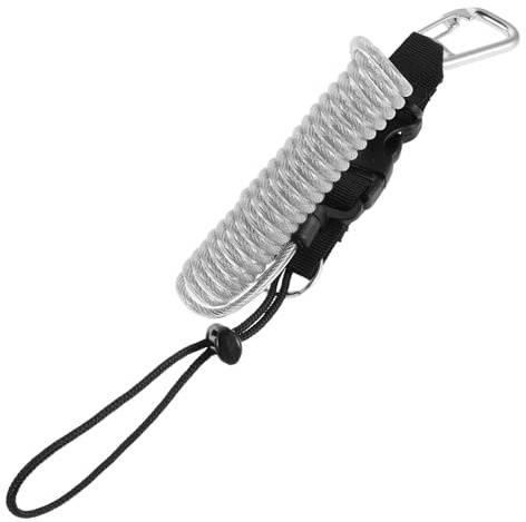 jojofuny Cordon de Plongée à Ressort avec Mousqueton en Acier Inoxydable, Lanière de Sécurité Rétractable pour Caméra, Boucle à Dégagement Rapide, Plongée Sous-marine