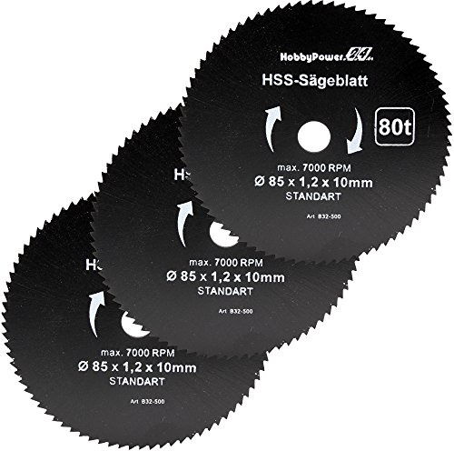Mini Handkreissäge 3er-Set Sägeblatt Holz Fein Ø85x10x1,2mm für BATAVIA Boxxer