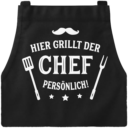MoonWorks Herren Grillschürze Grillkönig Schürze für Männer Krone