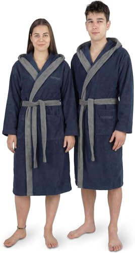 Bademantel 100% Baumwolle mit Frottee I - Öko-Tex 100 - Premium Qualität