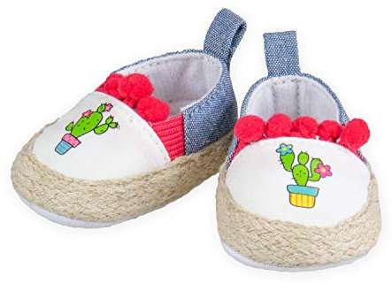 Heless 949 - Espadrilles für Puppen, mit trendigem Kaktusmotiv, Größe 38 - 45 cm