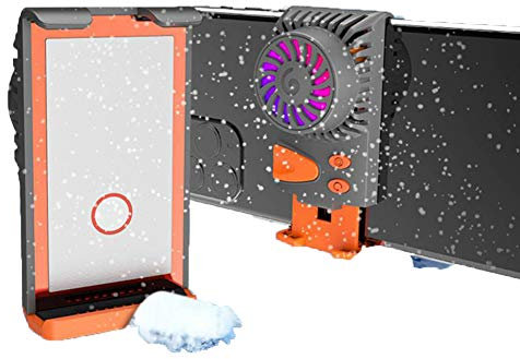 LAOLI Mobile Phone Radiator, Cell Phone Cooler Fan, Mini Phone Fan, Cooling By Air Conditioning Principle Semiconductor Refrigeration Cooling for Any Smart Phone Tablet (orange)