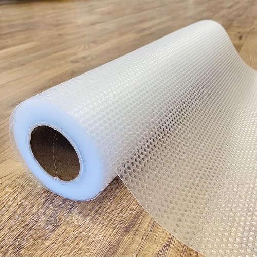 EVALAND Shelf Liners for Kitchen Cabinets Non-Adhesive 12 x 20 FT Clear Drawer Liner Non Slip, Washable Cabinet Liner, Waterproof Shelf Liners for Cabinets, Refrigerator Bathroom Pantry Cabinet Mat