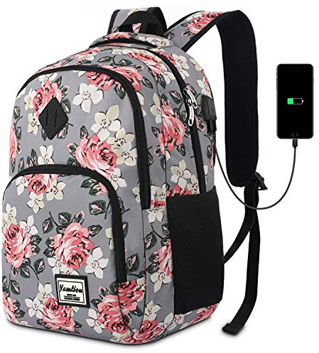 ryggsäck män och kvinnor,skolryggsäck tonåring flick och pojke,dagsäck med USB för universitet kontor arbete resa