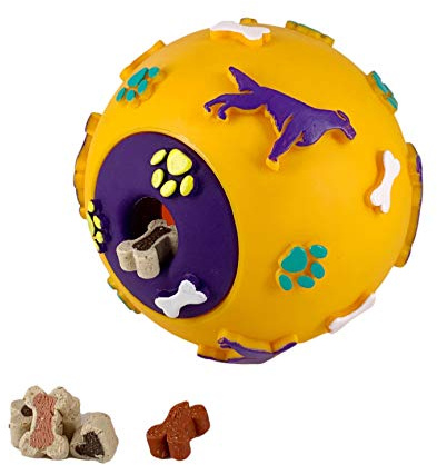 AVANZONA Dispensador Comida Perros. Juguetes Interactivos para Perros Medianos Grandes. Goma Natural. 11cm. Colores Aleatorios
