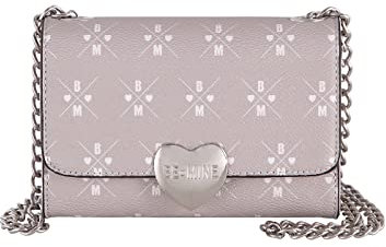 Be Mine Abendtasche Ari | hochwertige Damen Handtasche mit schicker Kette | Umhängetasche mit abnehmbarem Schulterriemen | Kunstleder (vegan) (Taupe)