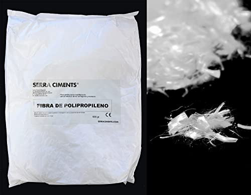 Fibra de polipropileno 12 mm. antifisuración para hormigones y morteros. Evita la microfisuración del hormigón y mortero. Bolsa de 600 gr. /Serra Ciments ®