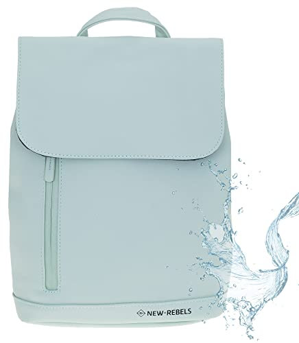 New Rebels Rucksack Damen Daley Fashion small Damenrucksack Mini Handtasche Plane 51.1312 + Schlüsseletui (Mint Grün 67)