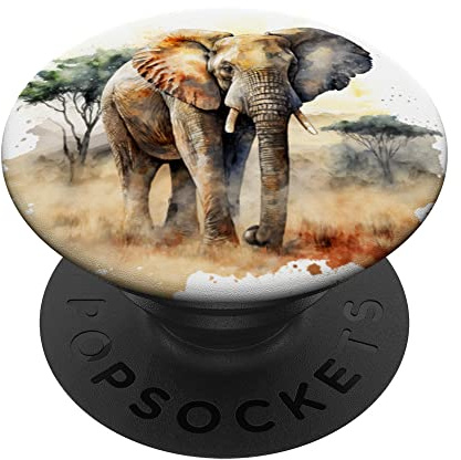 Elefant im Aquarell-Design, Elefant PopSockets Klebender PopGrip