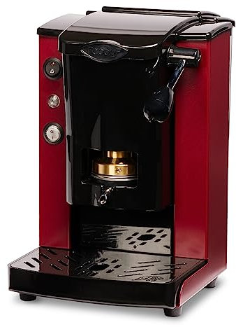 FABER COFFEE MACHINES | Modello Piccola Slot | Macchina caffe a cialde ese 44mm | Pressacialda in ottone regolabile (BORGOGNA | NERO)