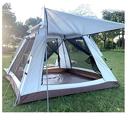 Universal-Zelt, Veranda-Erweiterung, 4-Mann-Pop-Open in DREI Sekunden, Doppeltüren und Vier Fenster, leichtes Zelt, praktisches und leichtes Familienzelt, ideal für Camping im Garten