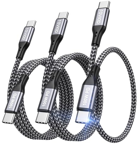 RAVIAD 100W USB C auf USB C Kabel [0.3M+1M+2M, 3Stück] Ladekabel USB C 5A
