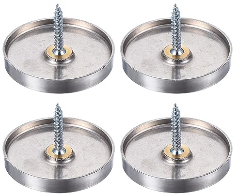 QUARKZMAN x 4Stk 40mm Spiegel Schrauben Kappen Cover Verschlüsse Silber | Dekorative, Edelstahl, für Dekorative Spiegel und Schilder Werbung Hardware