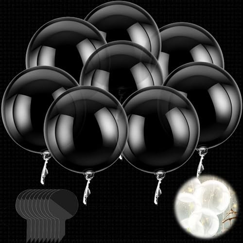 8 Stück 20 Zoll (50cm) Bobo Klar Ballons, Transparent Luftballons mit Weitem Hals Kristall Blase Klar Ballons Runde, Bobo Ballons für Hochzeit, Geburtstag Party, Partydekoration, Dekorationen