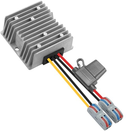 240W 30-60V to 24V DC-DC Buck Converter, 24V 10A Waterproof Voltage Step-Down Power Transformer Supply Module for Automotive, RV, Marine, Boat Dock, LED Lighting, Solar Panel, Off-Grid, Golf Cart