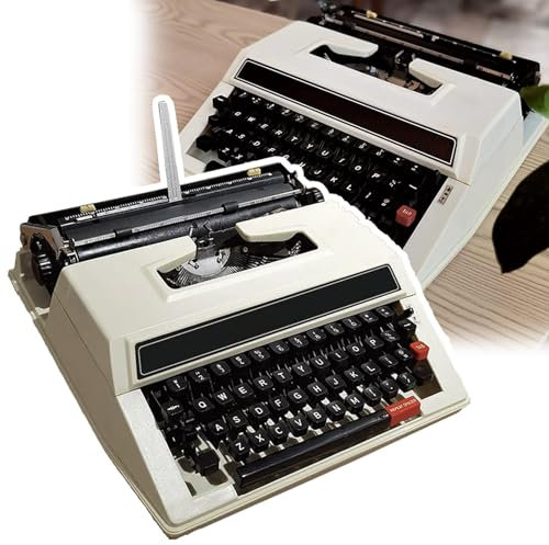 WhAeoy Textverarbeitung, Alte Manuelle Schreibmaschine, Tragbar Und Einfach Zu Verwenden/aufzubewahren, Brandneues Farbband, Originalgehäuse, Für Schreibbuchstaben, Notizen,A