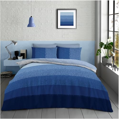 GC GAVENO CAVAILIA Polycotton Duvet Cover Bedding Double Bed Set, Reversible Soft Comforter Cover (200x200 cm), Quilt Cover Double, Navy Blue