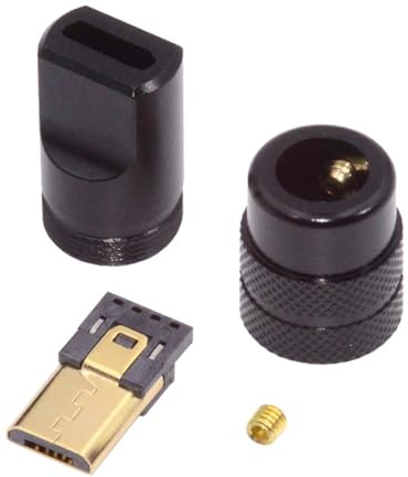 CY Connettore Micro USB 2.0 Connettore maschio a 5 pin Tipo a saldare con guscio in lega di alluminio Personalizzazione nera per cavo da 4,0 mm a 6,0 mm