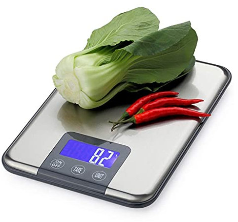 Bilancia da Cucina Digitale Bilancia Multifunzione precisa per Alimenti Grammi e Once Facile da Pulire con Finitura in Acciaio Inossidabile per Cucinare/cuocere al Forno 5 kg/1 g P,15kg/1g