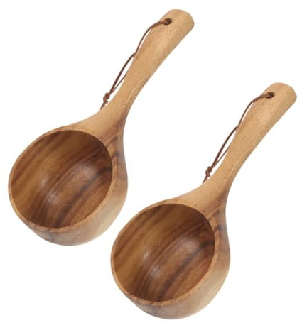 Warmhm 2pezzi Cucchiai Con Manico Per Bagno e Sauna Utensile Versatile Per Raccolta e Lavaggio Corpo Per Doccia e Dei