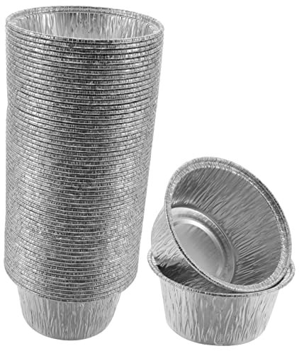 Cabilock 100piezas Unidades Moldes Aluminio Para Hornear Cupcakes Tartas Vasitos Postre Resistentes Altas Temperaturas Estándar Para Repostería Diy Baking Cup Foil Muffin Liners Cupcake Lin