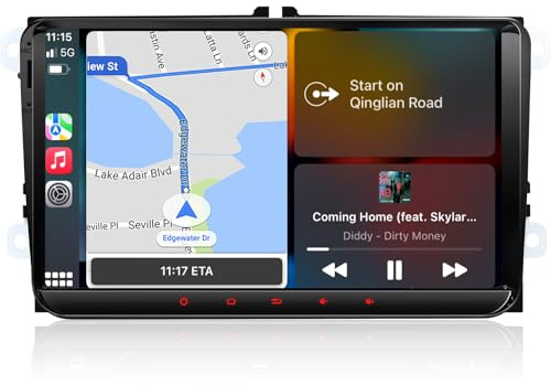 NUOTIAN 9 Zoll Android 13 Autoradio für VW Golf 5/6 Passat Octavia Seat PQ-Plattform, Octa-Core 4+64GB GPS Navi, Dualband-WLAN Bluetooth, kabelloses Apple CarPlay & Android Auto, DAB TPMS OBD optional