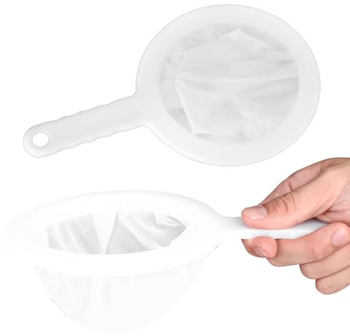 Tenbrachian 2 Pcs Colador de Tela de Cocina, Colador de Malla de Nailon Fino Ultrafino, Coladores de Telas con Asa, Tamiz Coladores Fino de Malla 200 y 400 para Jugo Leche Té Yogur