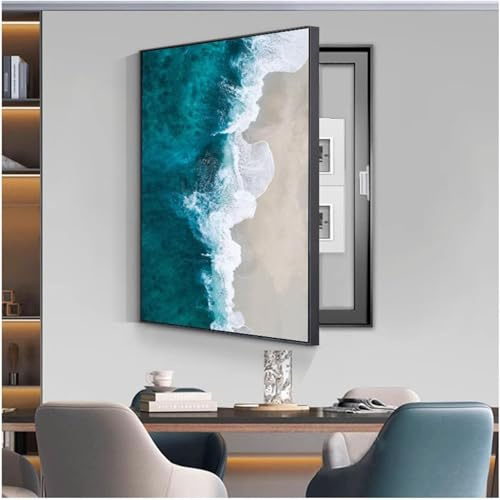 IQOAIJ Cuadro Electrico Decorativos Contador Caja Medidor Eléctrico Cuadro De Distribución Caja Fuerte Interruptor Pintura Colgante Decoración Ocultar Pinturas,04,30X40CM