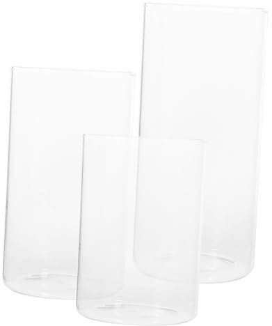 BATHVEVE 3stücke Zylinder Kerzenhalter Aus Transparente Windschutzscheibe Für Stumpenkerzen Für Hochzeiten Partys Und Wohnkultur