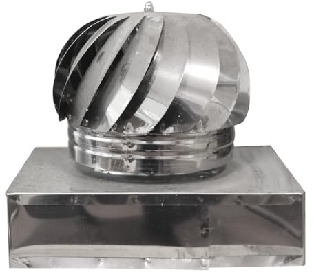 PIKAPPA 1312I Aspirateur éolien en Inox à base rectangulaire 220x320 mm pour conduits et conduits de cheminée