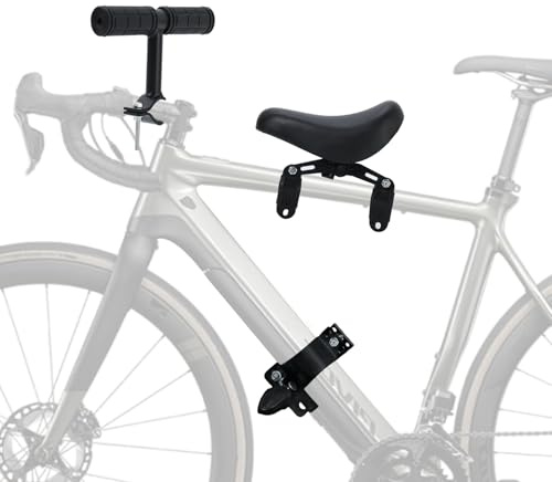 BWBIKE Siège de Vélo Enfant Avant Amovible pour Enfants de 2 à 5 Ans avec Repose-Pieds, Guidon de Sécurité et Pédales, Compatible avec Les Vélos VTT Adultes (Montage Avant)