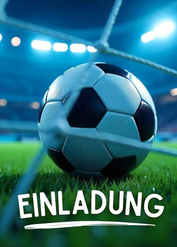ZETTMANN Fußball Einladungskarten 10er Set - Fussball Geburtstag Deko - Geburtstagseinladugen - Fussball Einladungskarten für Jungen